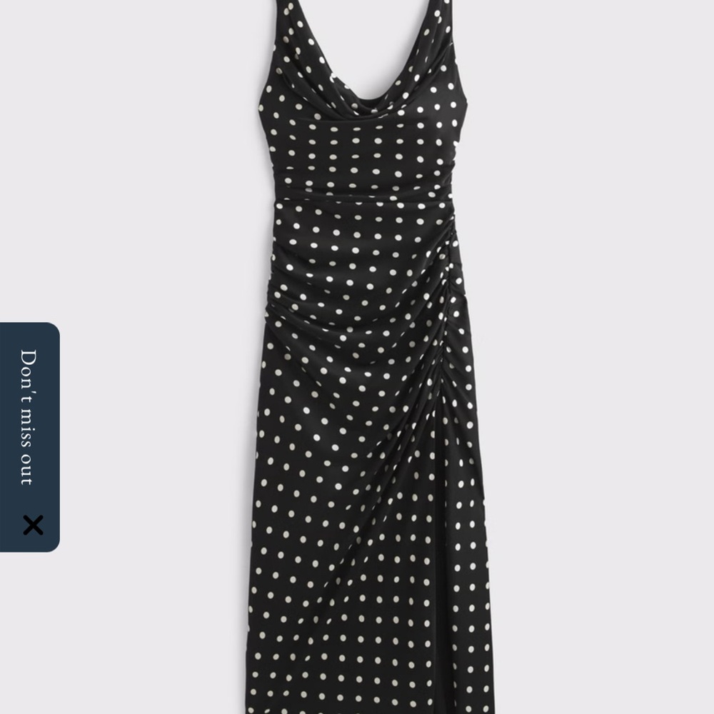 Abercrombie & Fitch Cowl Neck Black and White Pokla Dot Draped Maxi Dress